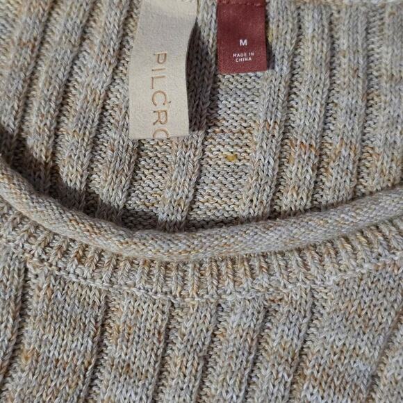 Pilcro Womens Ribbed Sweater Vest Size M Beige Popover - Picture 4 of 7